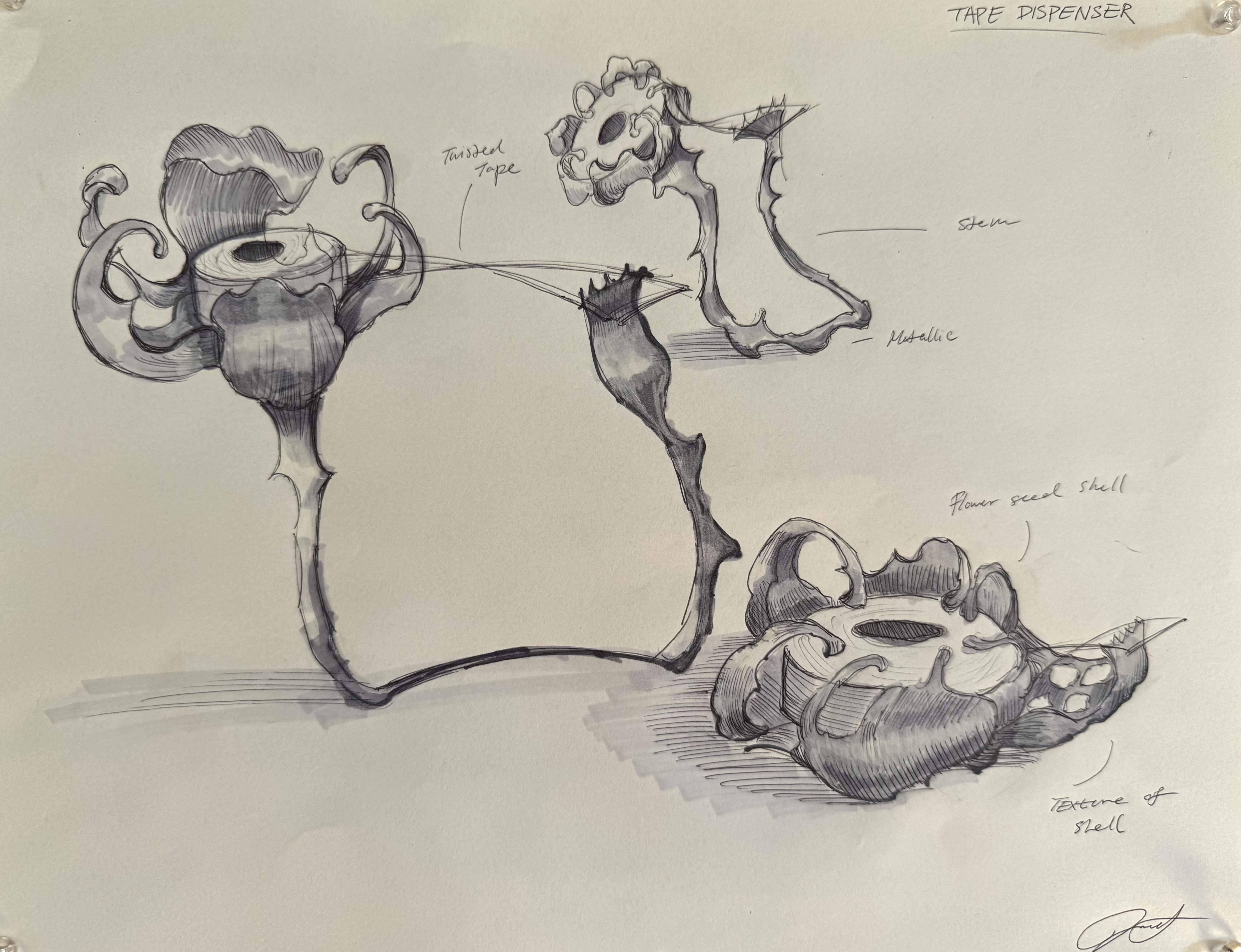 Bloom sketch — tape dispenser